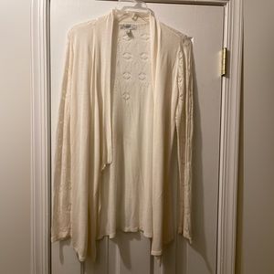 Off white sweater with lace arms and back